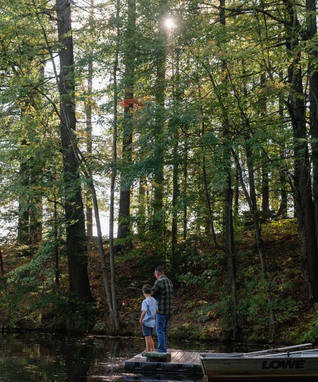 Father and son fishing