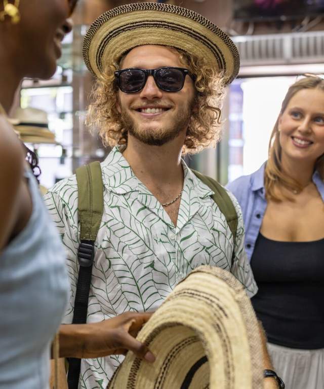 Couple shopping in the Old Town, Panama City, Panama