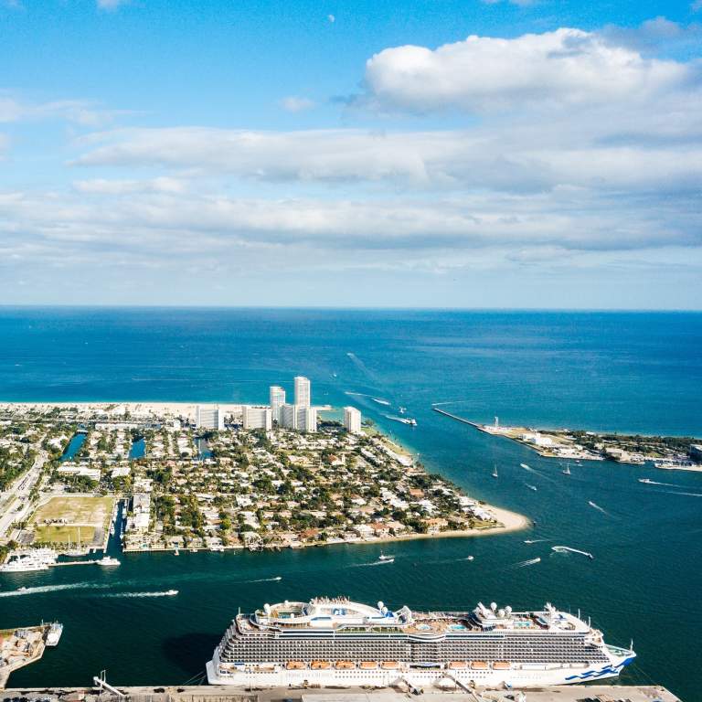 Aerial photo of Port Everglades Cruise Ship Terminal