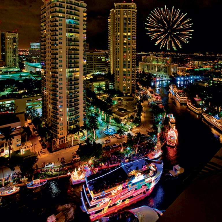 Evening Lights Of The Ft. Lauderdale Winterfest Boat Parade