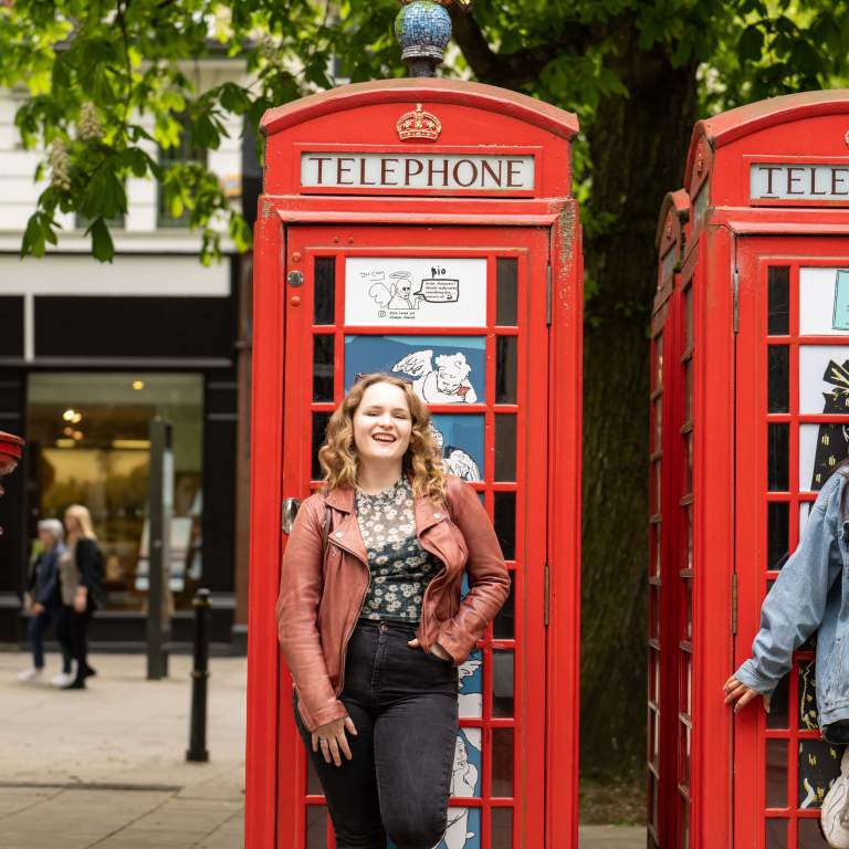 Red phone boxes Cheltenham Promenade