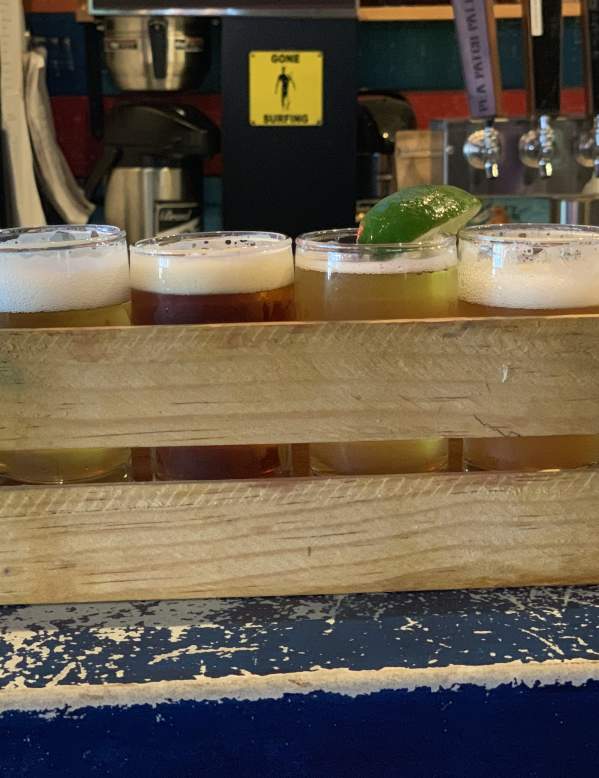 Beer sampler from a Beaumont brewery