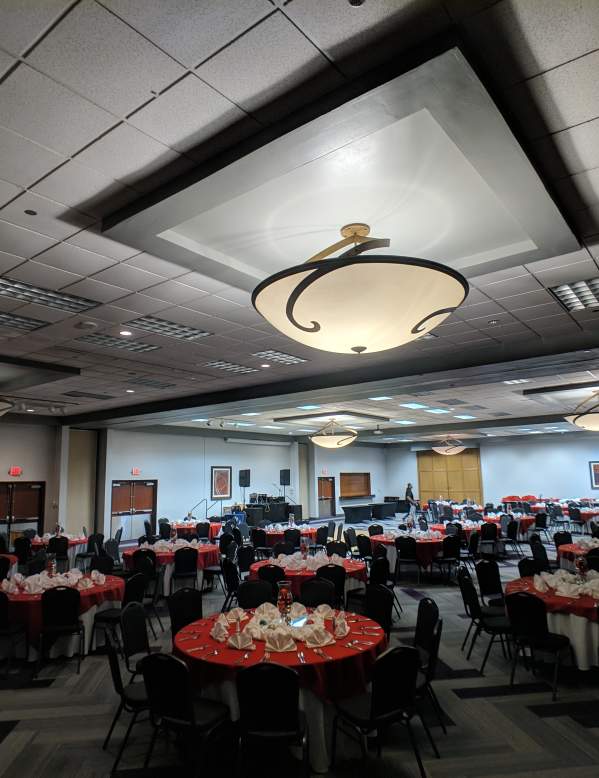 Dining tables in conference room