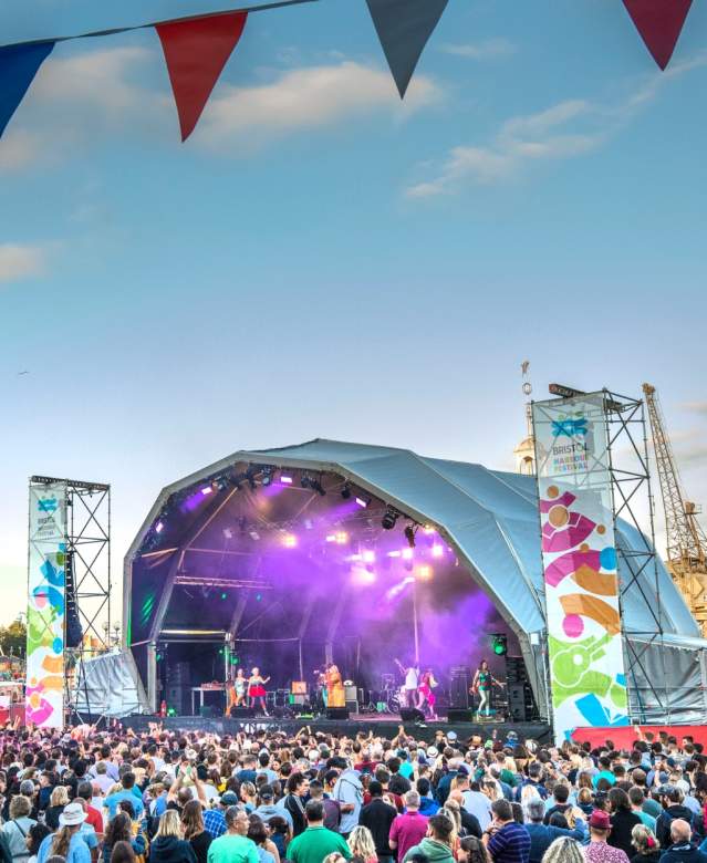 A view of the crowd in front of a stage at Bristol Harbour Festival - credit Paul Box