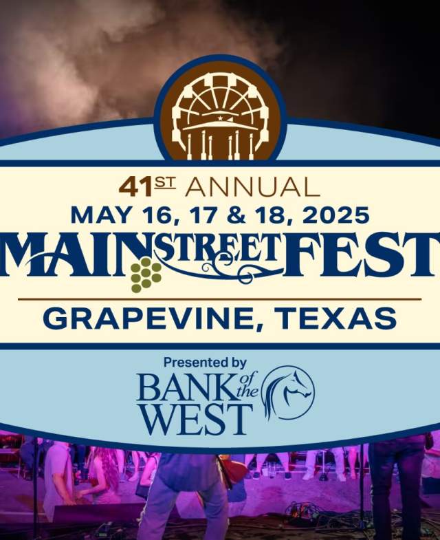 Header graphic for Main Street Fest in Grapevine, Texas