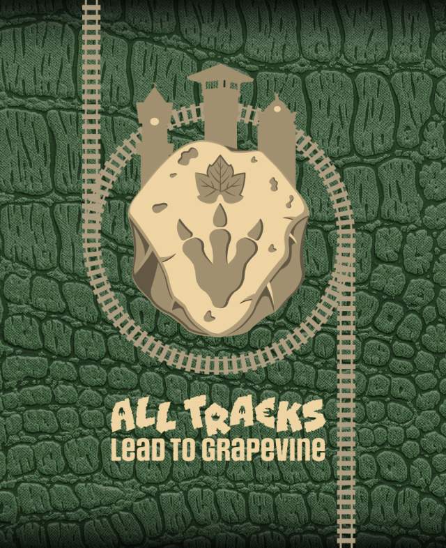 Graphic for All Tracks Lead to Grapevine dinosaur-themed event in Grapevine, Texas