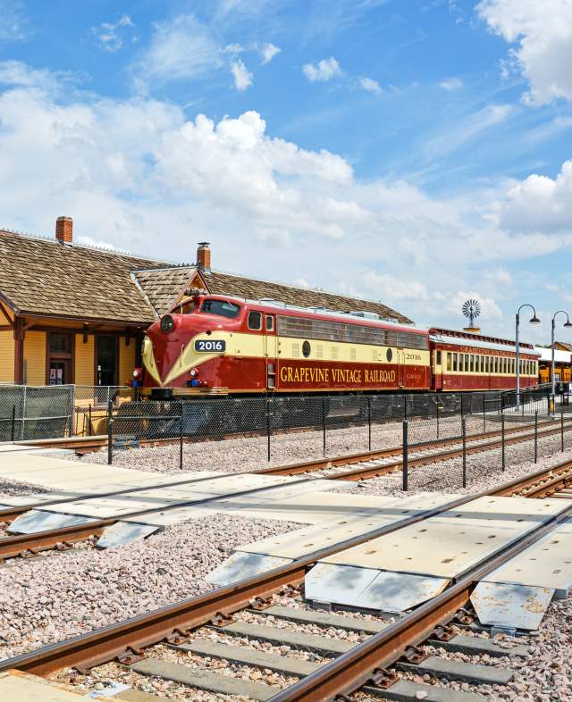 Grapevine Vintage Railroad train at the Cotton Belt Depot