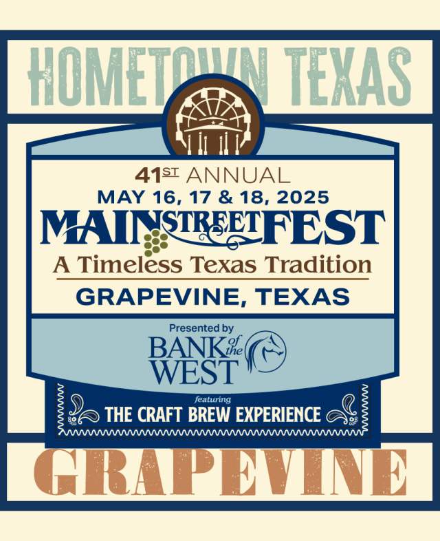 Logo for Grapevine's Main Street Fest in 2025