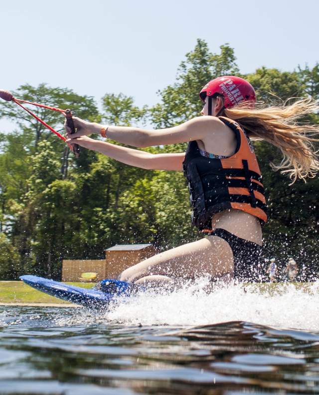 Women Water Skiing at Shark Wake Park In North Myrtle Beach