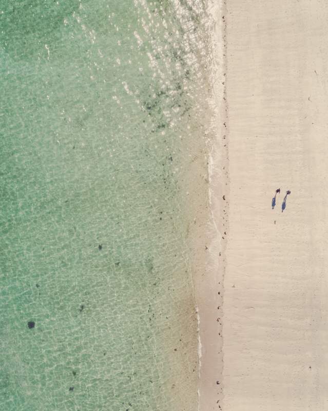 Aerial of a Scilly beach