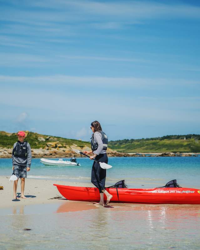 Family kayaking