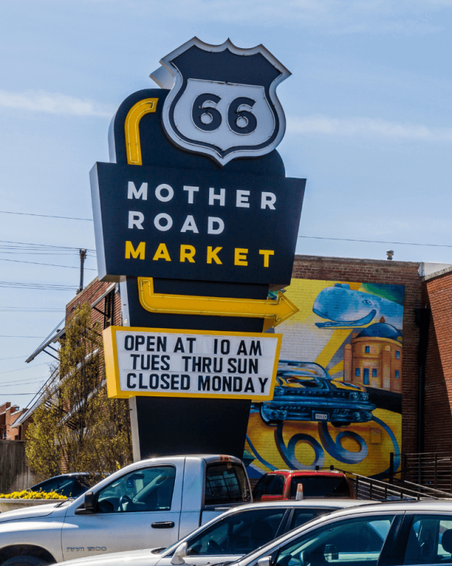 The entrance to Mother Road Market