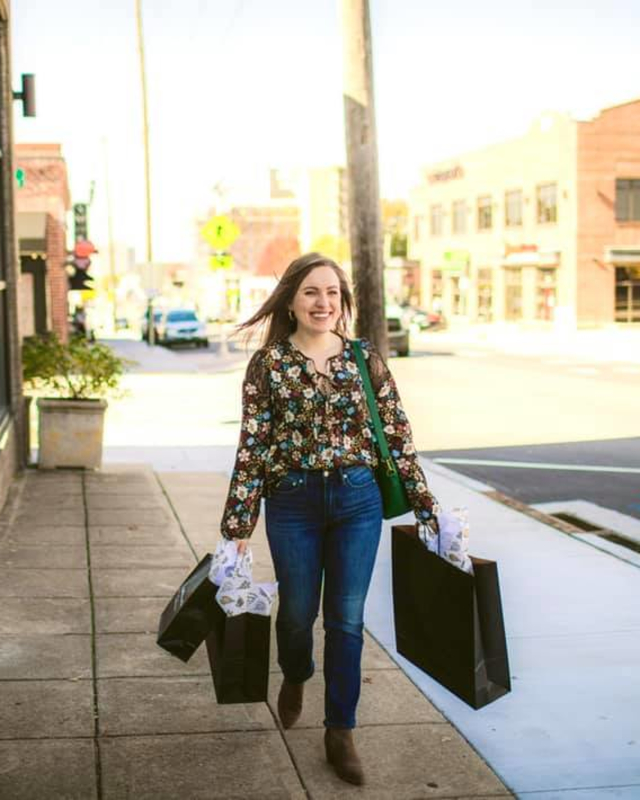 A woman shopping on Cherry Street