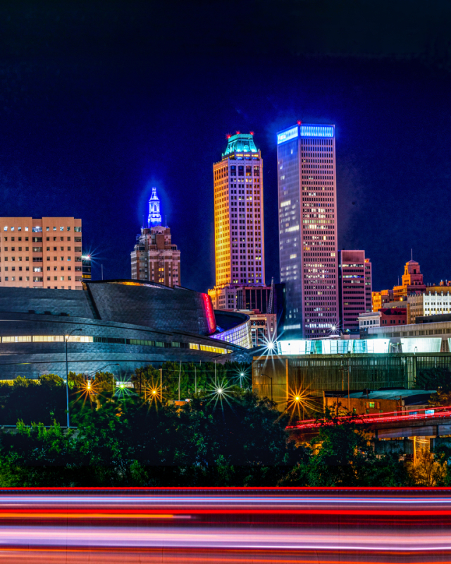 Tulsa Skyline Night Lights
