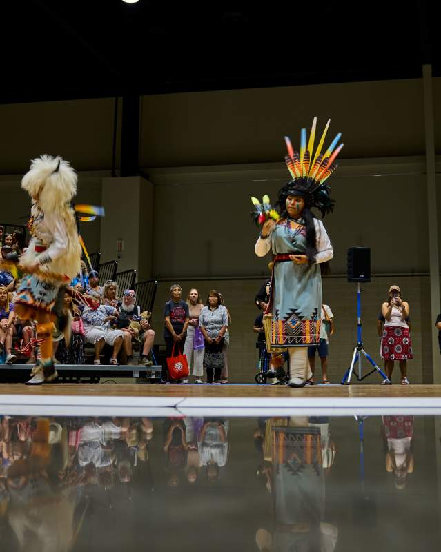 Native American Fancy Dancers performing at Red Earth Festival