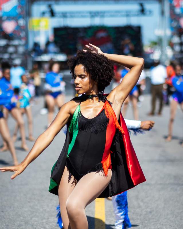 Woman dancing at Juneteenth on the East festival in the East End District