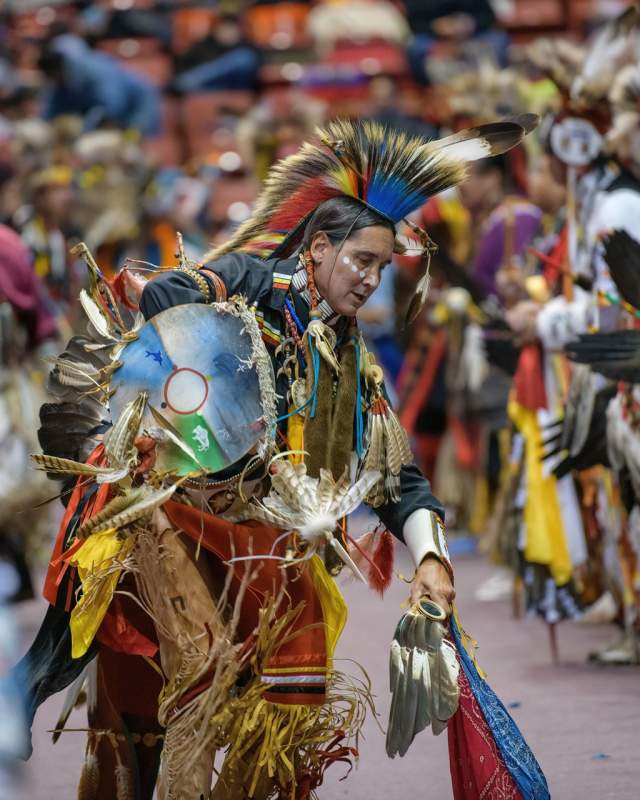 Native American dancer at the Black Hills Powwow in Rapid City, SD
