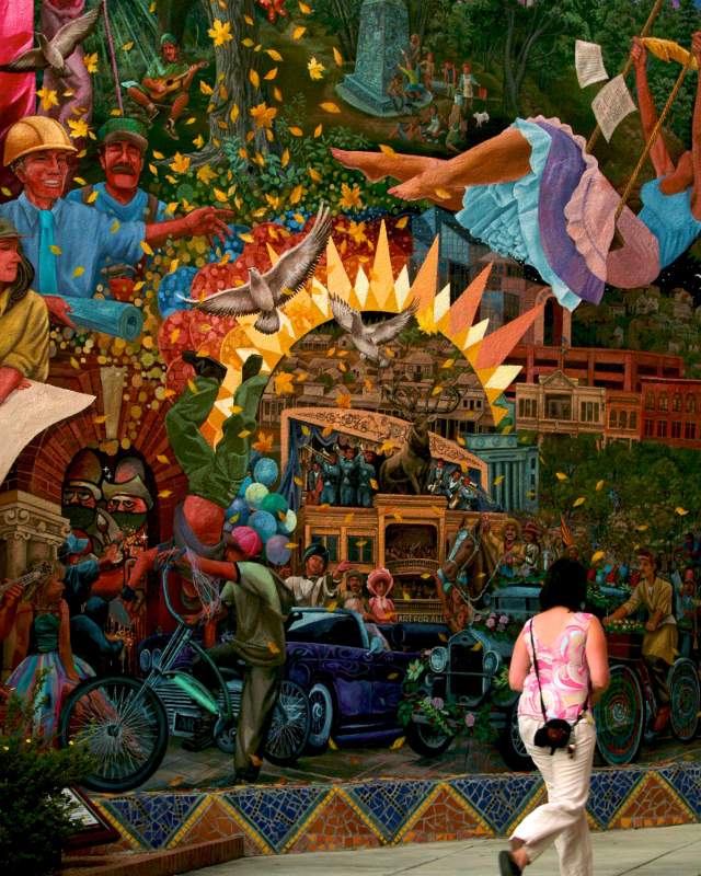 Art Mural & Woman Walking - Visiting Prescott