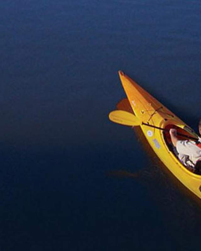 Canoe on lake