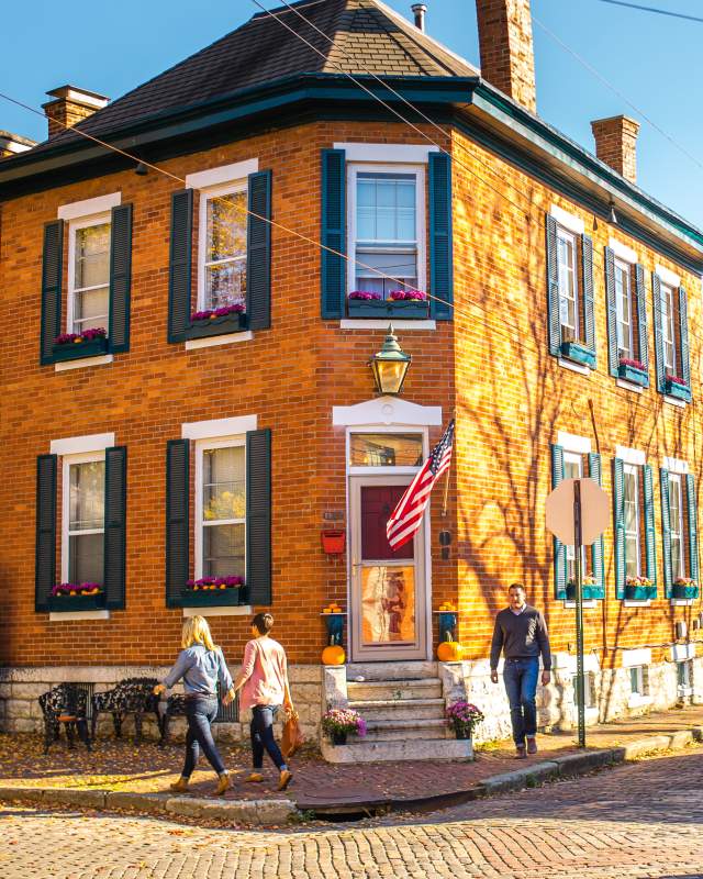 Charming atmosphere of German Village on a fall day