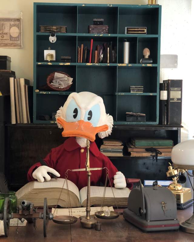 Onkel Skrue på tegneseriemuseet i Brandbu