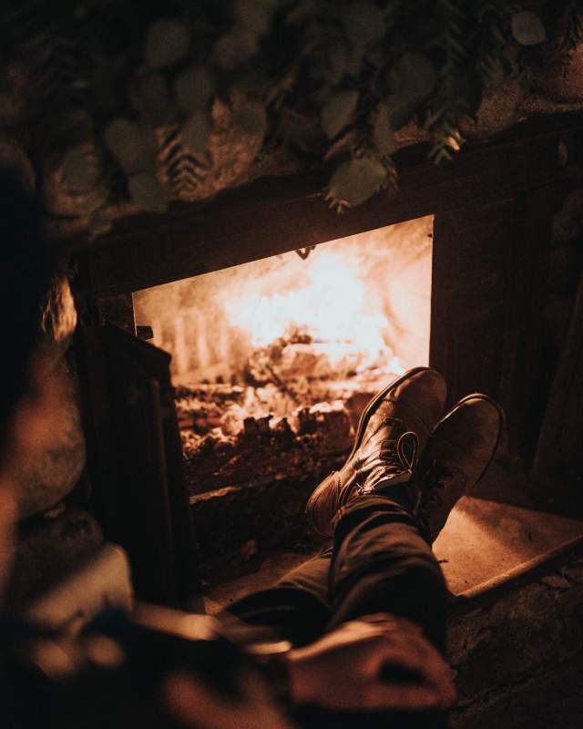 Cabin Fireplace