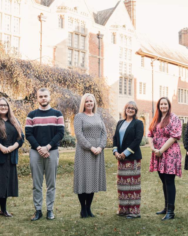 The Meet Cambridge Team outside standing in a line