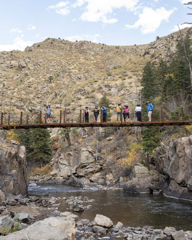 Group E-biking and hiking in Clear Creek Canyon
