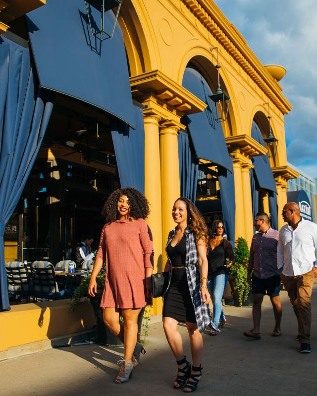 Group of friends walking in the Short North Arts District
