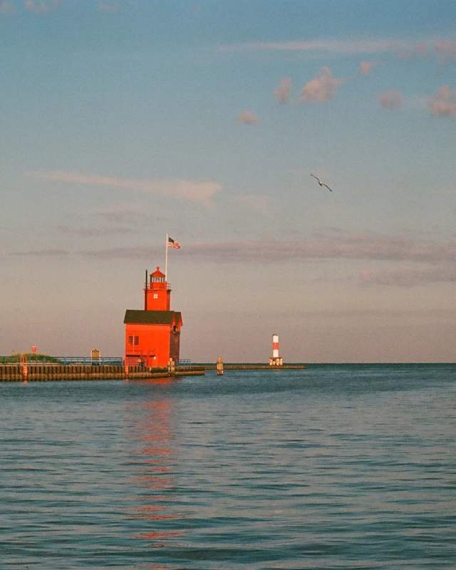 Big Red Lighthouse and Holland Channel