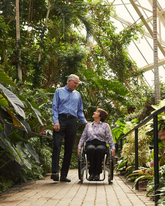 Rosemarie Rossetti and husband, Mark Leder, at Franklin Park Conservatory