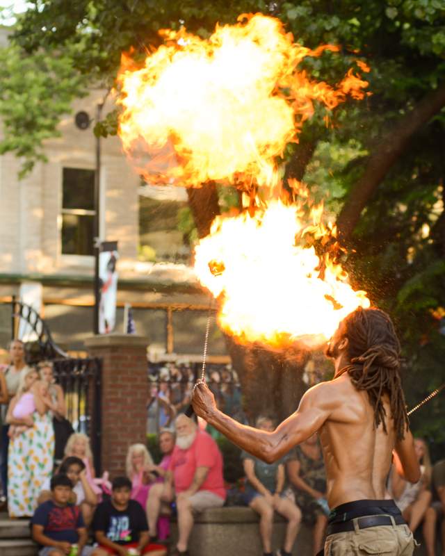 Fire Breathing Street Performer