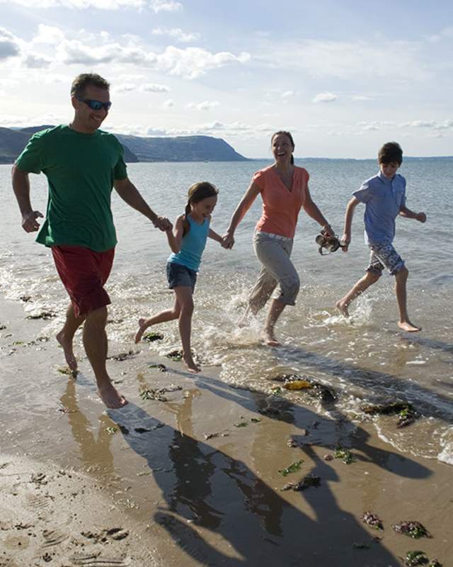 Family on the beach