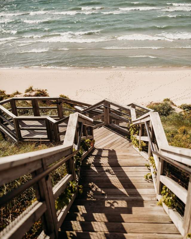 Staircase leading down to the beach