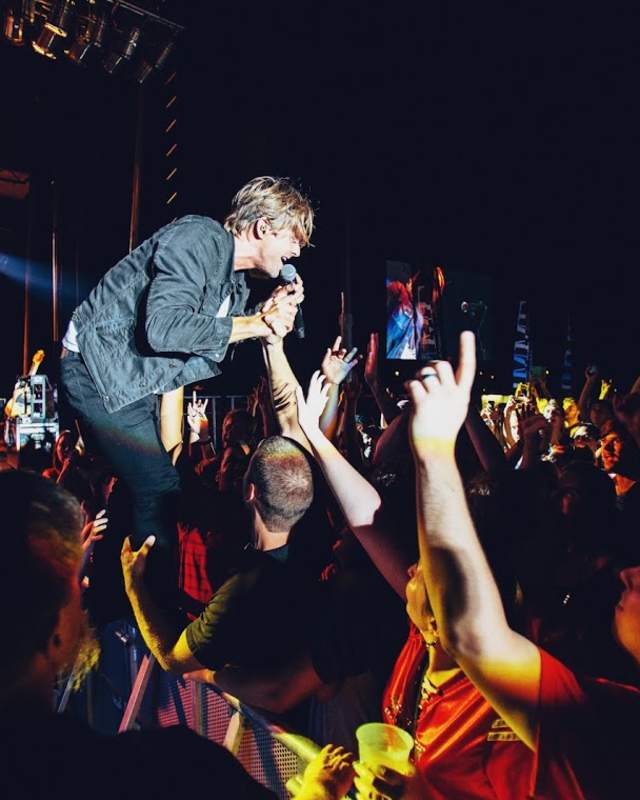Singer entertaining guests at a live concert