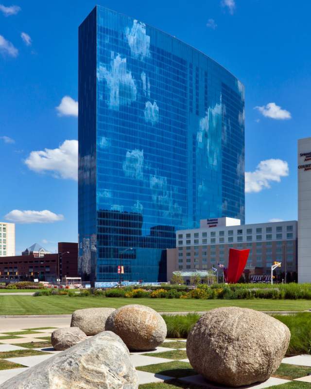 Marriott IndyPlace is a collection of five hotels highlighted by the stunning JW Marriott Indianapolis