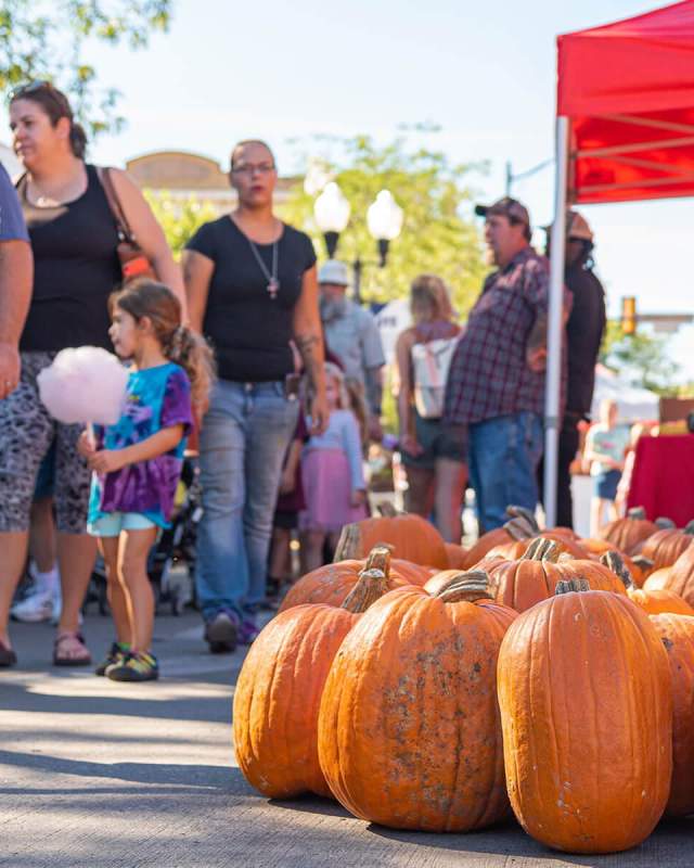 People shopping local vendors during the Downtown Rapid City Pumpkin Festival