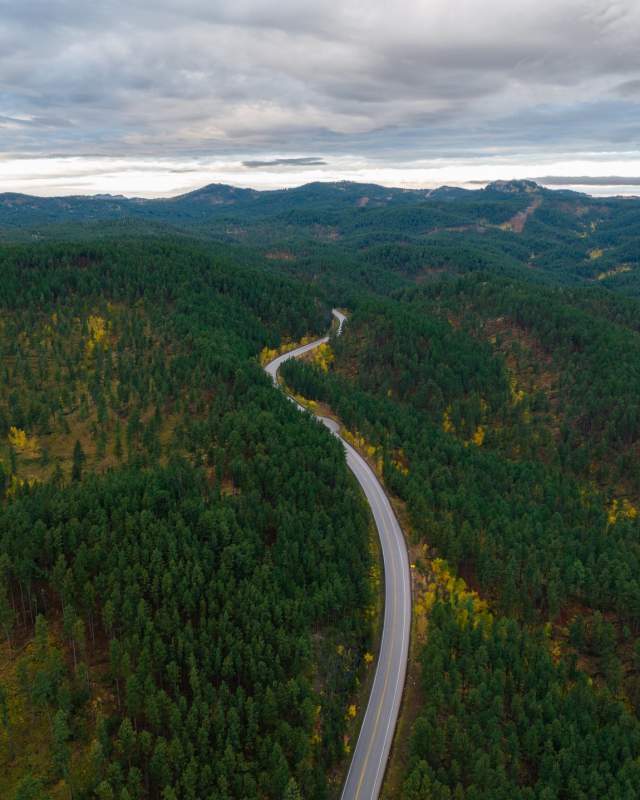 Aerial shot of Highway 385