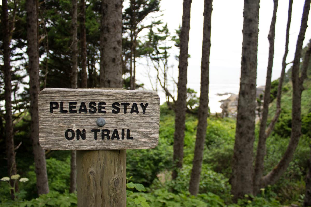 Please Stay on Trail sign by Stephen Hoshaw
