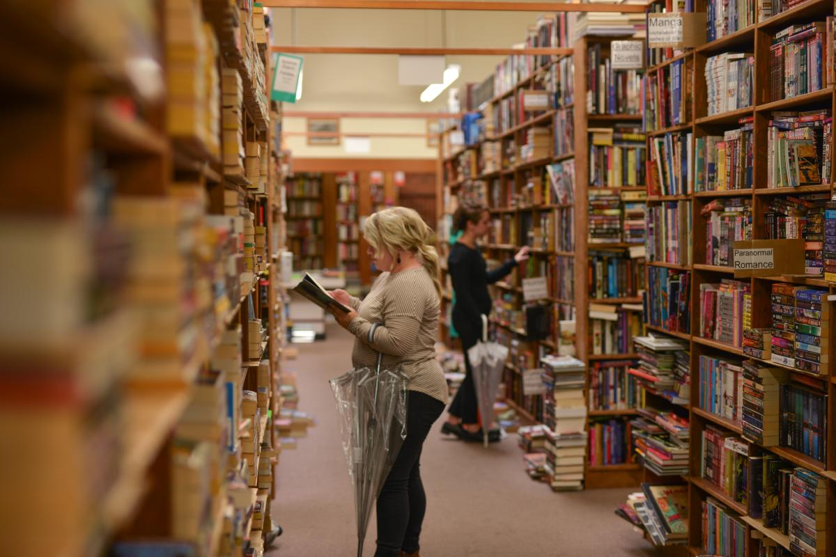 Rainy Day at Smith Family Bookstore by Melanie Griffin