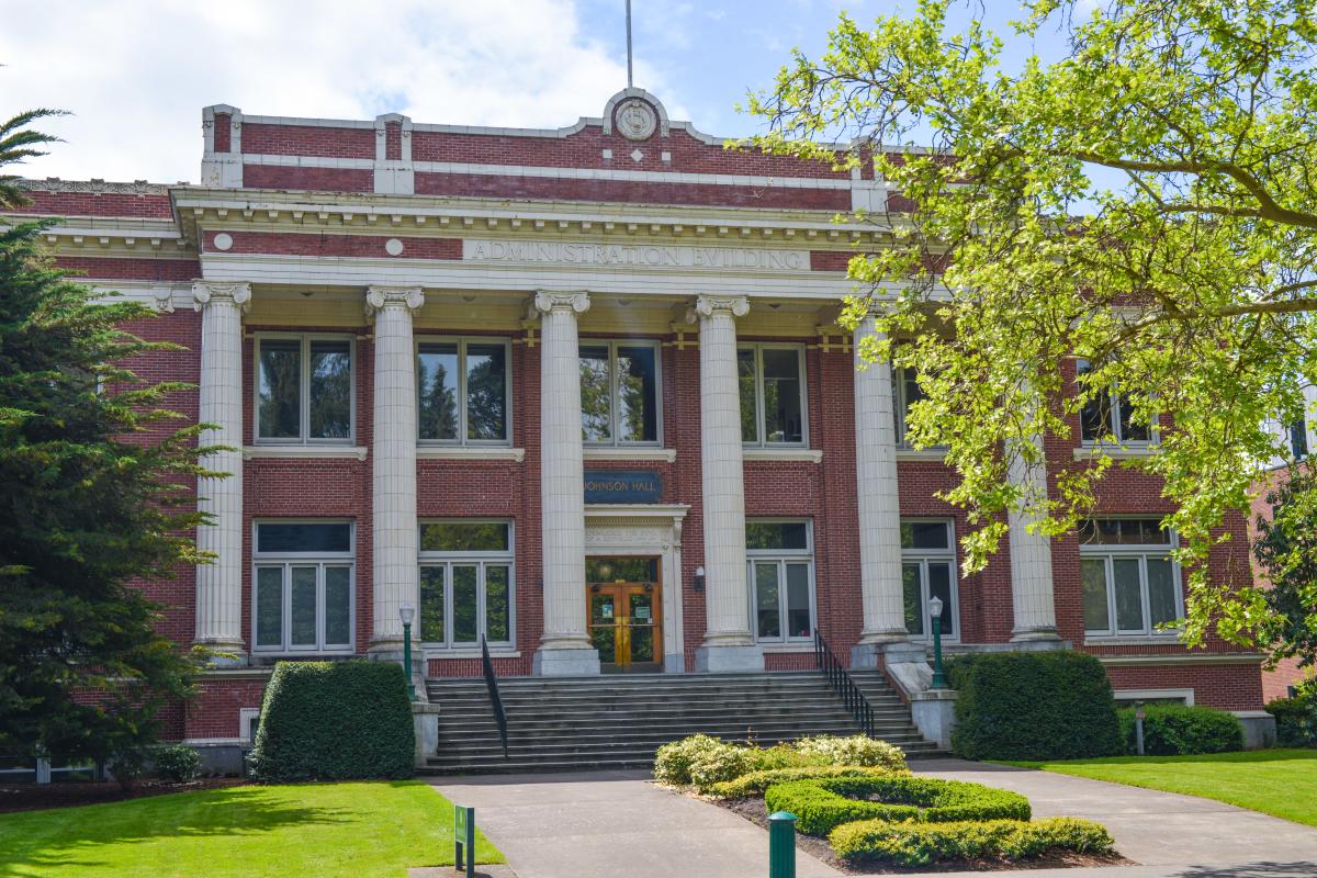 Johnson Hall University of Oregon campus by Melanie Griffin