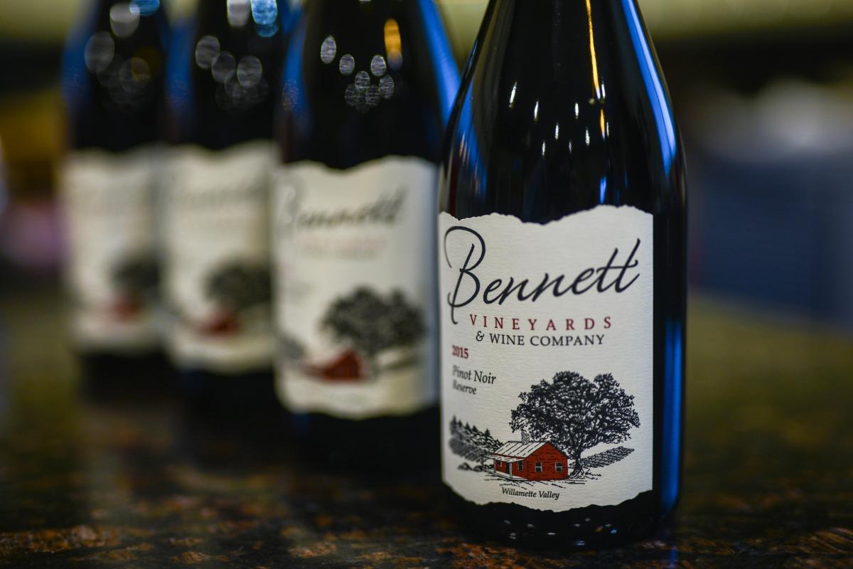 Bennett Vineyards & Wine Co wine bottles by Melanie Griffin