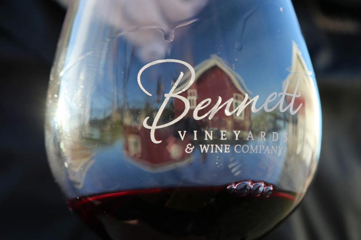 Bennett Vineyards & Wine Company Wine Glass Reflection