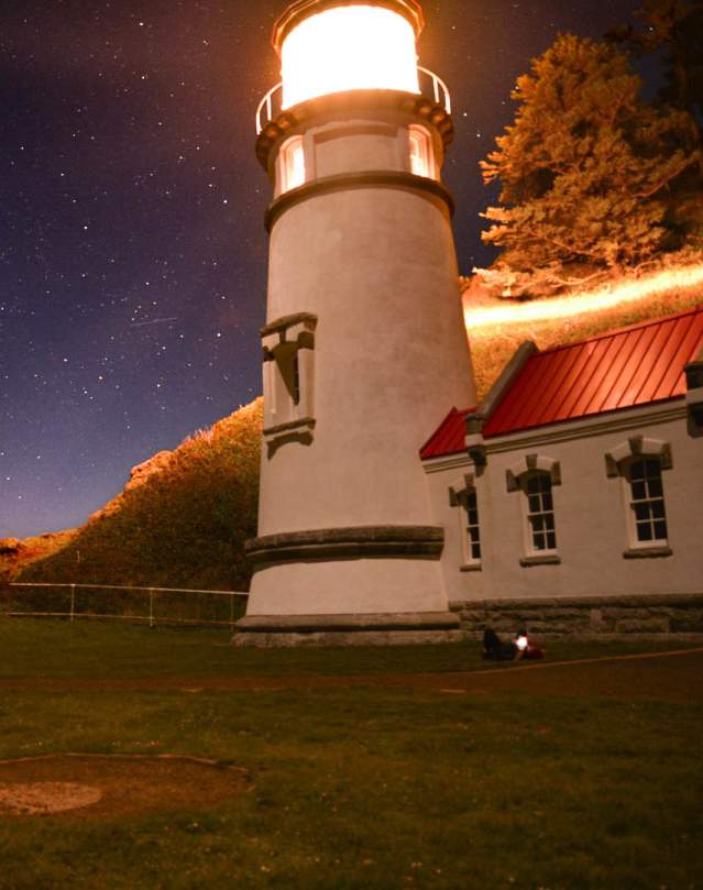 Heceta Head Lighthouse at night