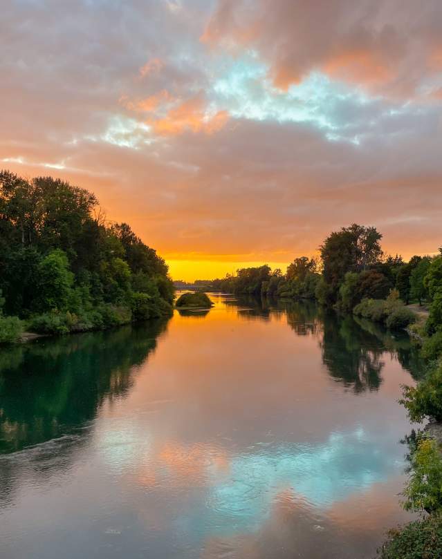 Sunset over Willamette River - Ruth Bascom Bike Path