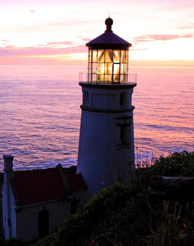 Heceta Head Lighthouse at Sunset