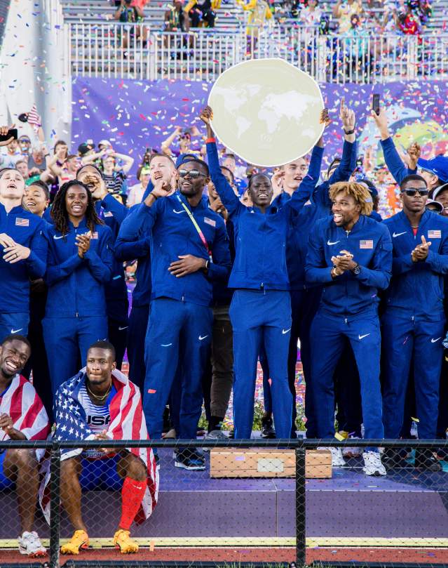 Team USA with 33 medals at the World Athletics Championships Oregon22