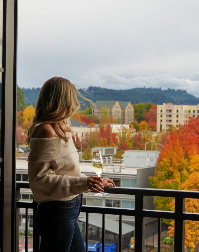 Balcony autumn views at The Gordon Hotel