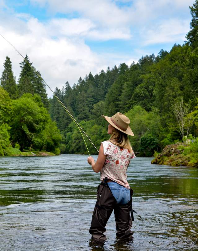 Woman Fly Fishing McKenzie River