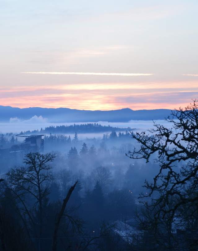 Skinner Butte Foggy Sunrise by Melanie Griffin